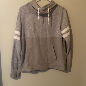 Pink grey hooded sweatshirt